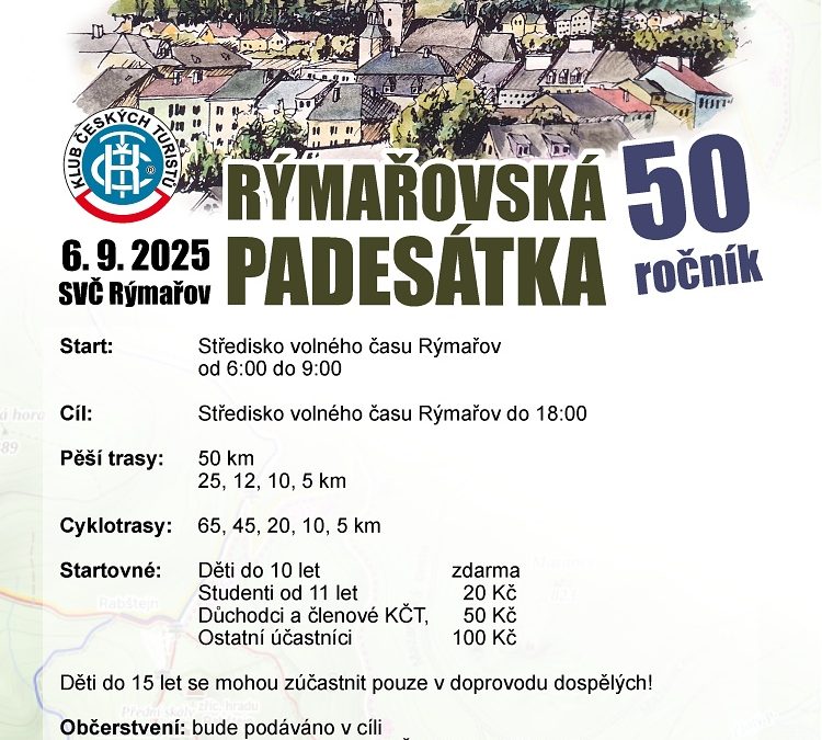 Jubilejní 50. ročník Rýmařovské padesátky se blíží
