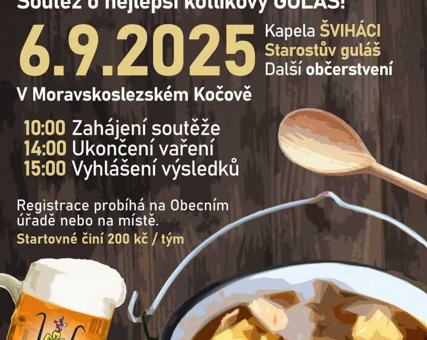 V Moravskoslezském Kočově proběhne 13. ročník soutěže o nejlepší kotlíkový guláš