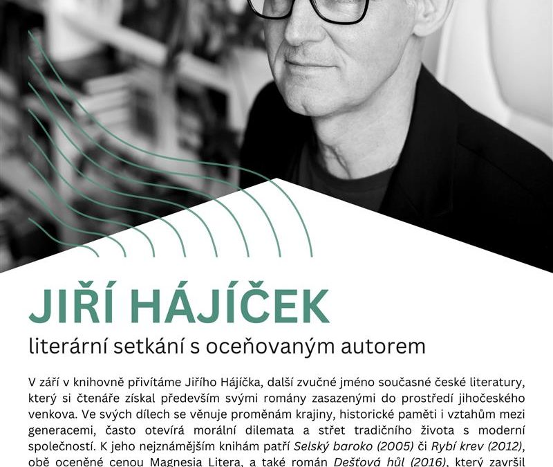 Jiří Hájíček – literární setkání s oceňovaným autorem v Krnově