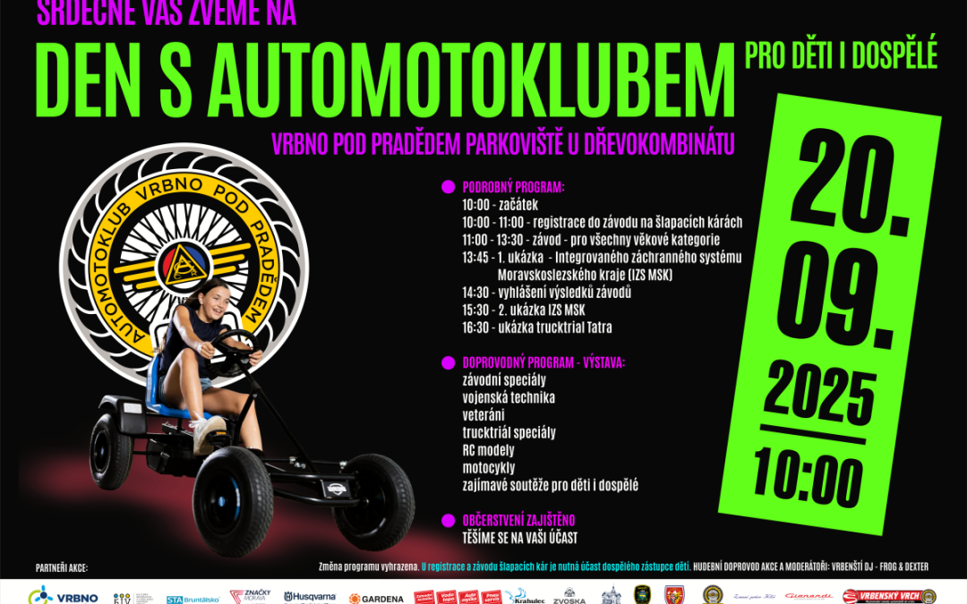 Den s Automotoklubem ve Vrbně pod Pradědem: Zábava pro celou rodinu