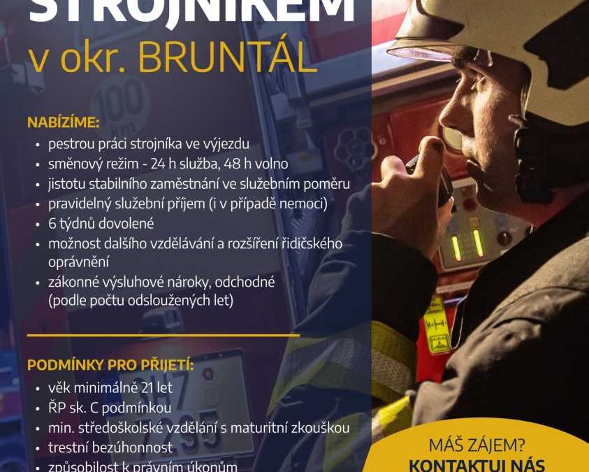 Řídí tam, kde jde o životy. HZS hledá nové strojníky v okrese Bruntál