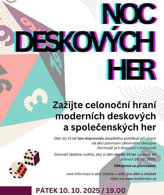 Desková noc v Krnově: Přijďte si zahrát až do rána!