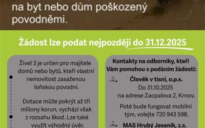 Konec roku se blíží – o státní pomoc po povodni lze žádat jen do vypršení termínu