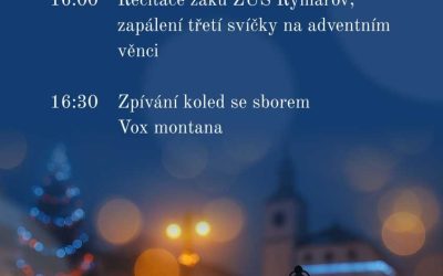 Stříbrná neděle v Rýmařově: adventní svíčka, recitace a koledy