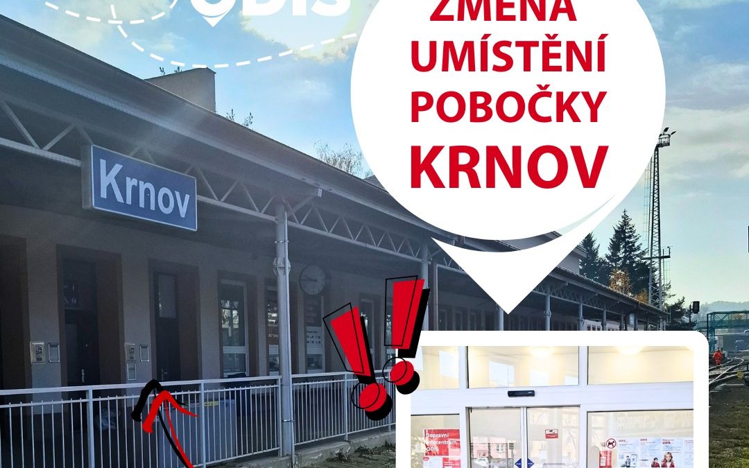 Krnov: Dočasné přemístění pobočky Dopravního infocentra ODIS
