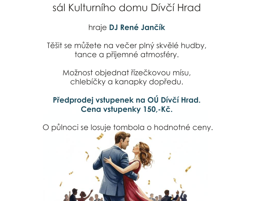 Dívčí Hrad zve na společenský Disco Bál