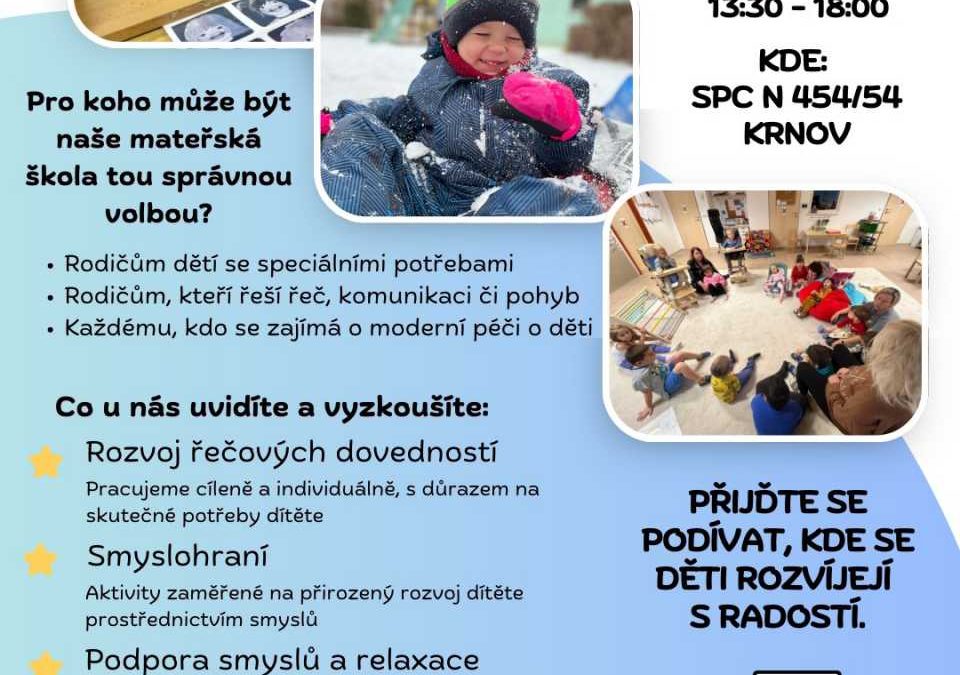MŠ Slezské diakonie Krnov otevírá dveře veřejnosti