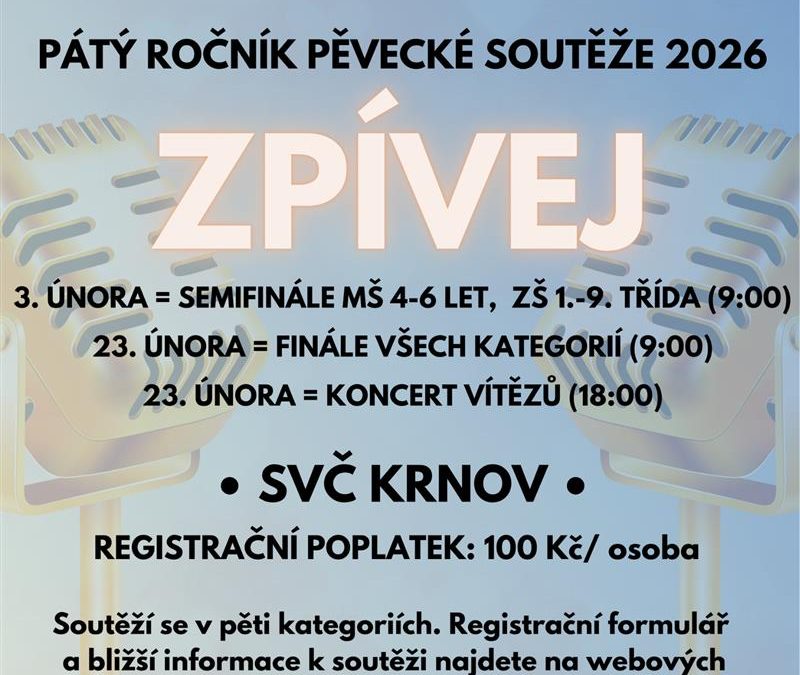 Finále pěvecké soutěže Zpívej 2026 už v pondělí 23. února