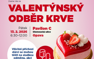 Valentýnský odběr krve v Opavě nabídne dárcům sladkou odměnu
