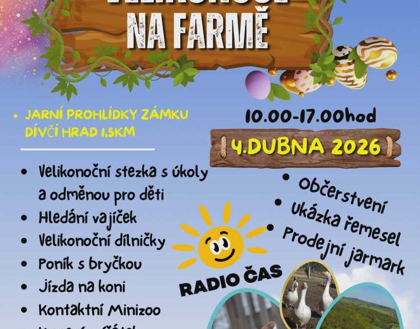 Velikonoce na Farmě pod Hradem v Dívčím Hradě: jarní program pro celou rodinu
