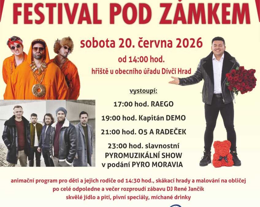 Dívčí Hrad: Festival pod zámkem 2026 nabídne velká jména i program pro děti