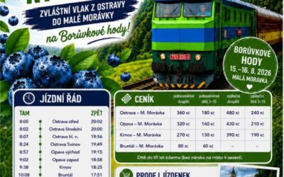 Borůvkový rychlík míří do Malé Morávky: speciální vlak zve na Borůvkové hody 2026