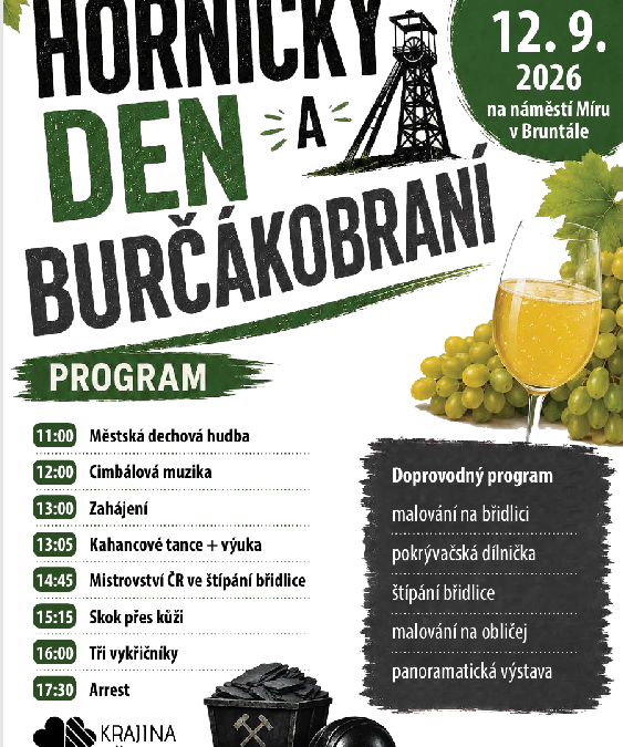 Bruntál chystá Hornický den a Burčákobraní na náměstí Míru